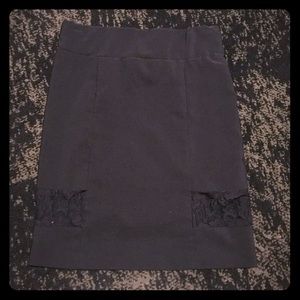 Black lace pencil skirt!